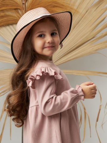 332. Платье детское из лапши, хлопок 100%, пудра, р. 98,104,110,116